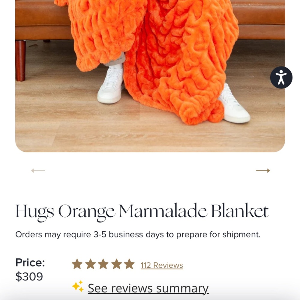Minky Couture Hugs Orange Marmalade Cozy Blanket Throw - Picture 7 of 7